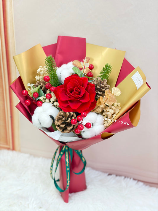 紅金色聖誕花束M SIZE