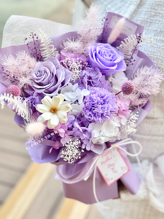 溫柔玫瑰康乃馨禮盒花束(M Size)