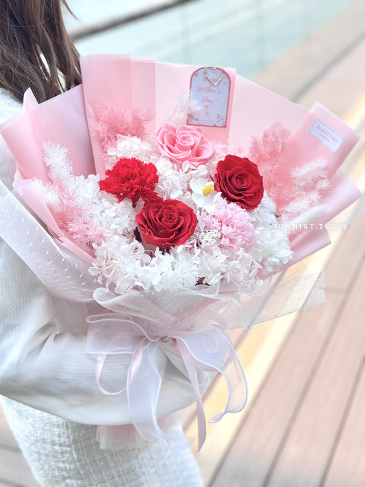 高貴玫瑰康乃馨花束(L Size)