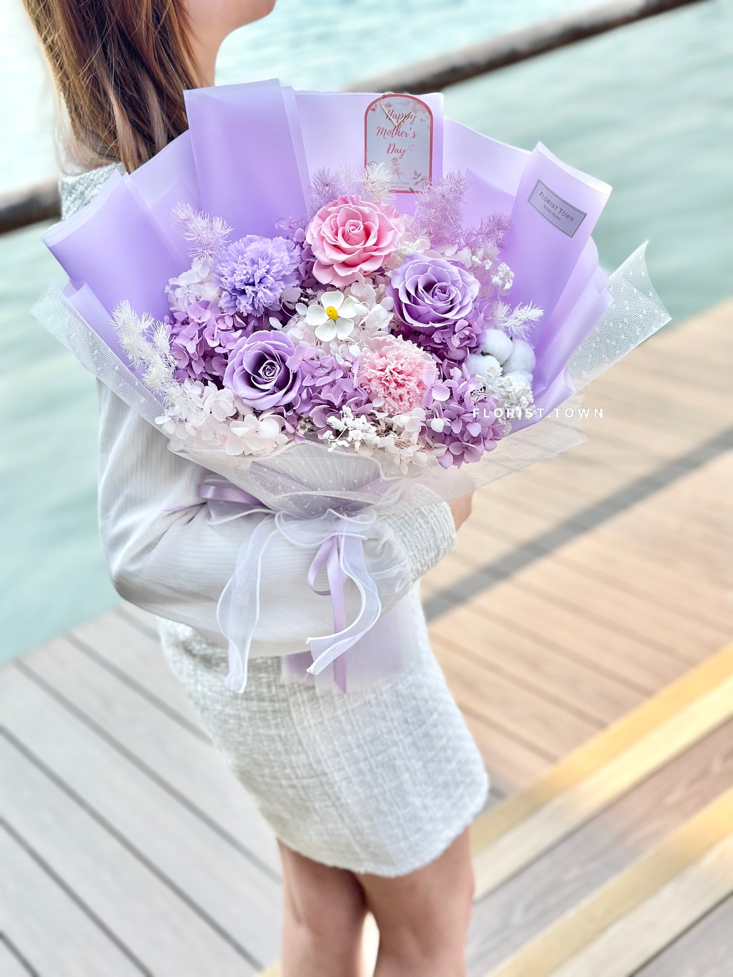 2025母親節花束丨溫柔玫瑰康乃馨花束(L Size)
