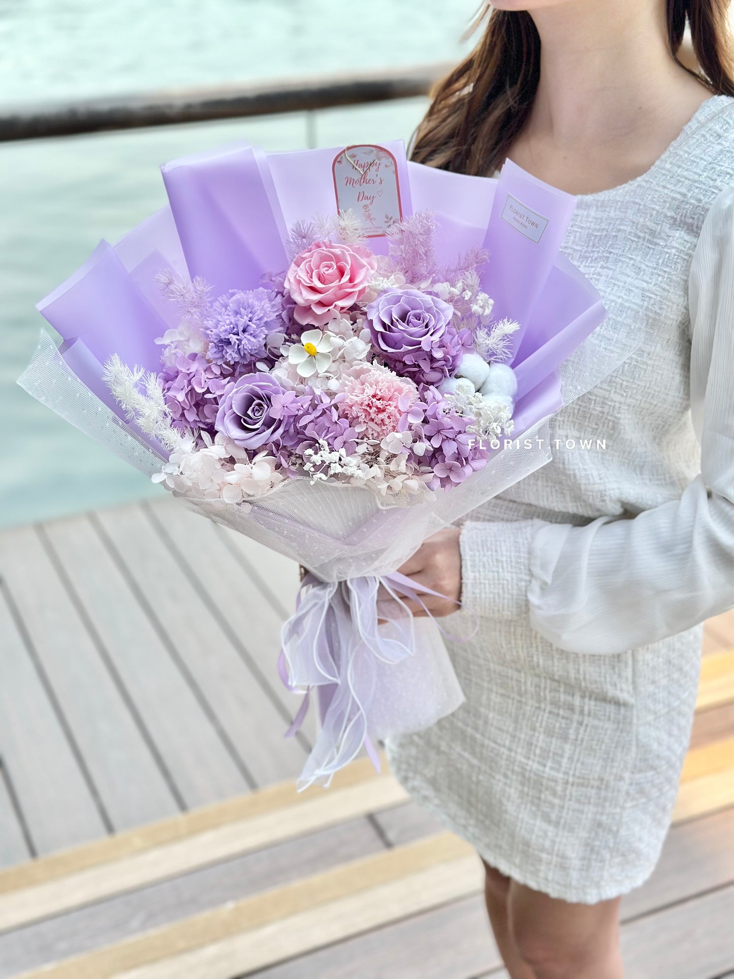2025母親節花束丨溫柔玫瑰康乃馨花束(L Size)