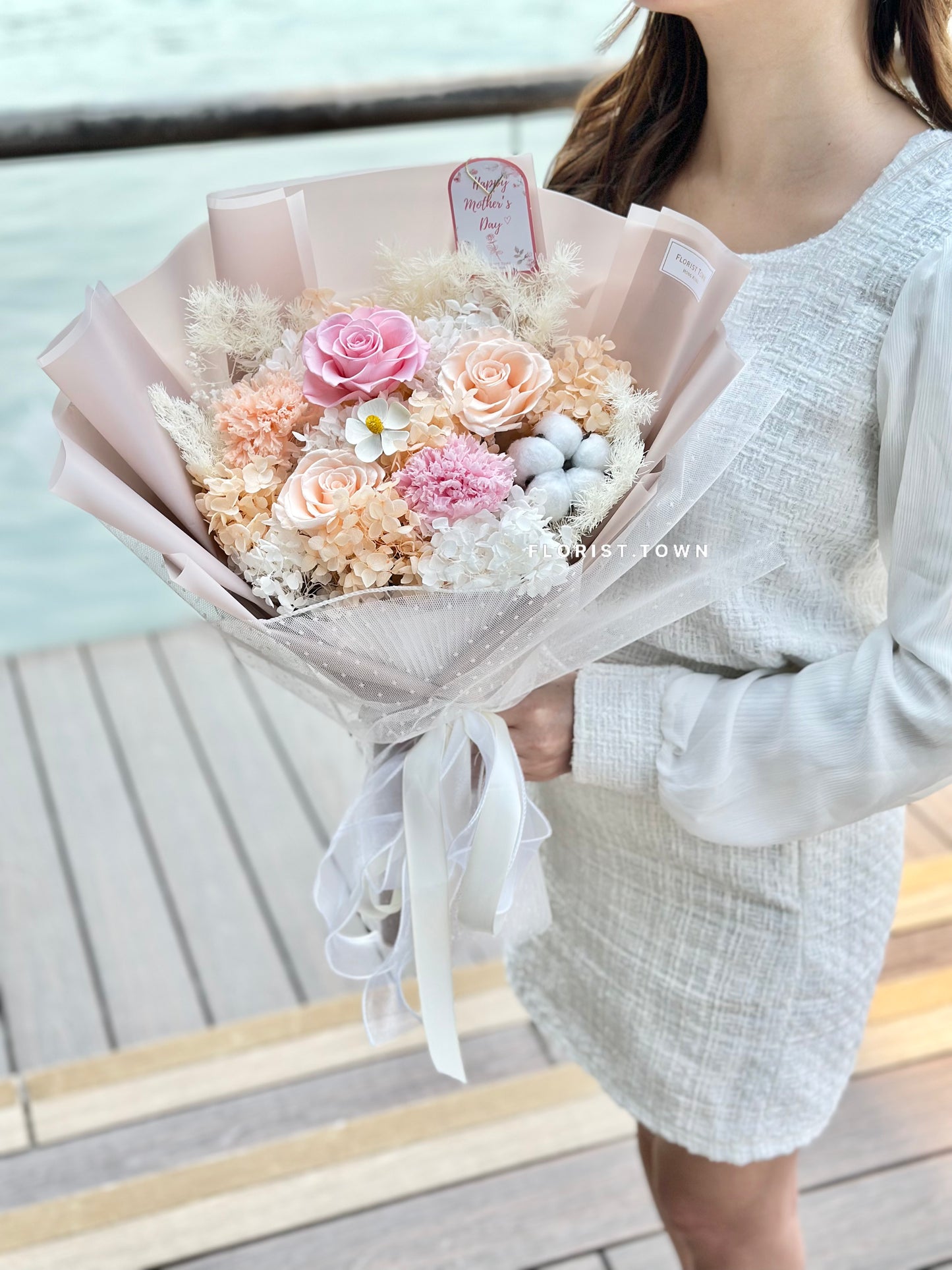 氣質玫瑰康乃馨花束(L Size)