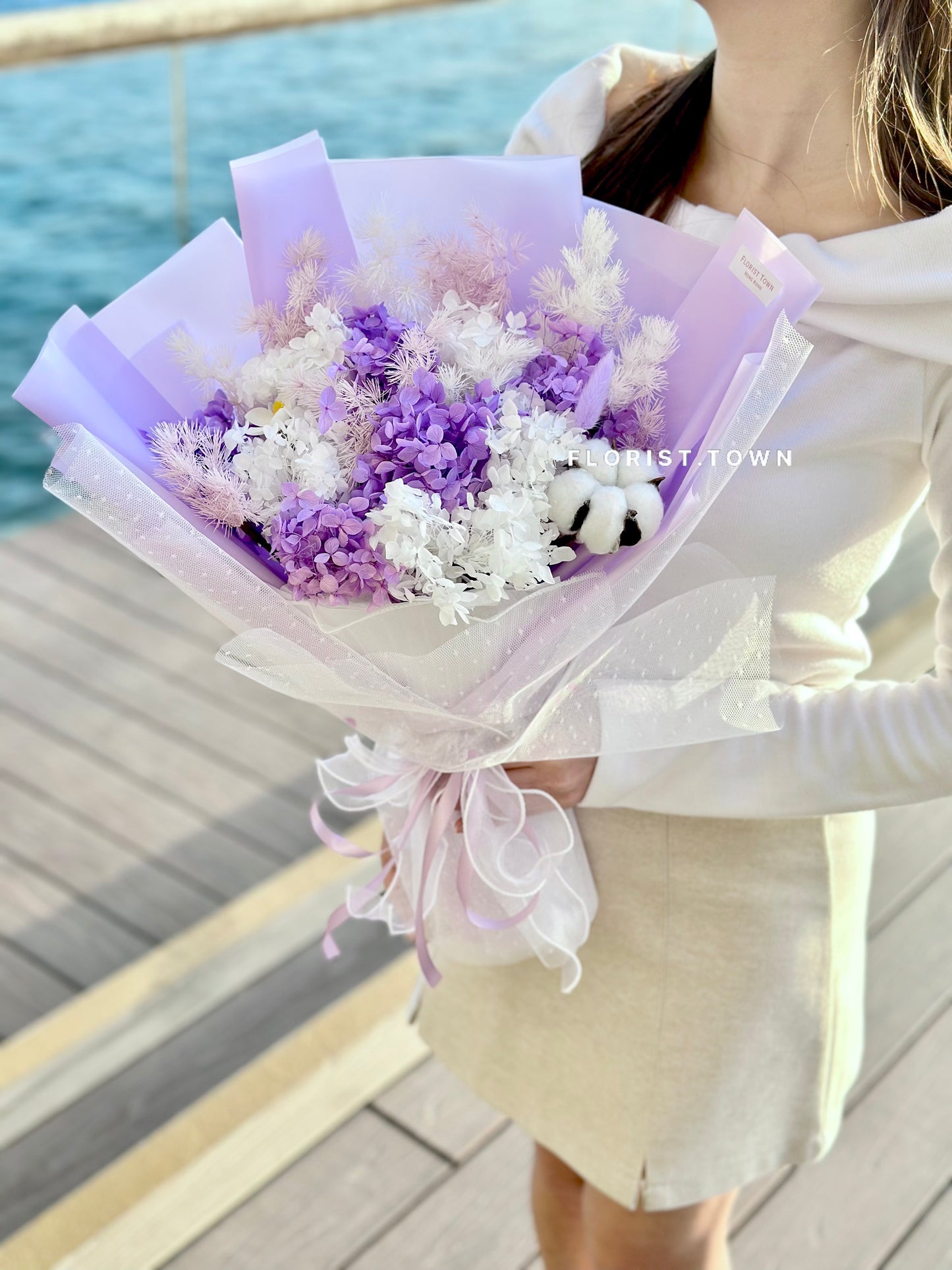 Pure Love系列丨溫柔紫繡球花束(L Size)