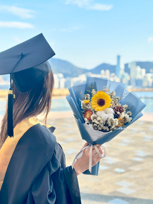 深藍色向日葵花束M SIZE