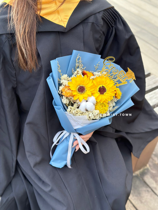 深藍色向日葵花束M SIZE 《2朵款式》