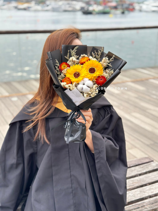 黑色向日葵花束M SIZE 《2朵款式》