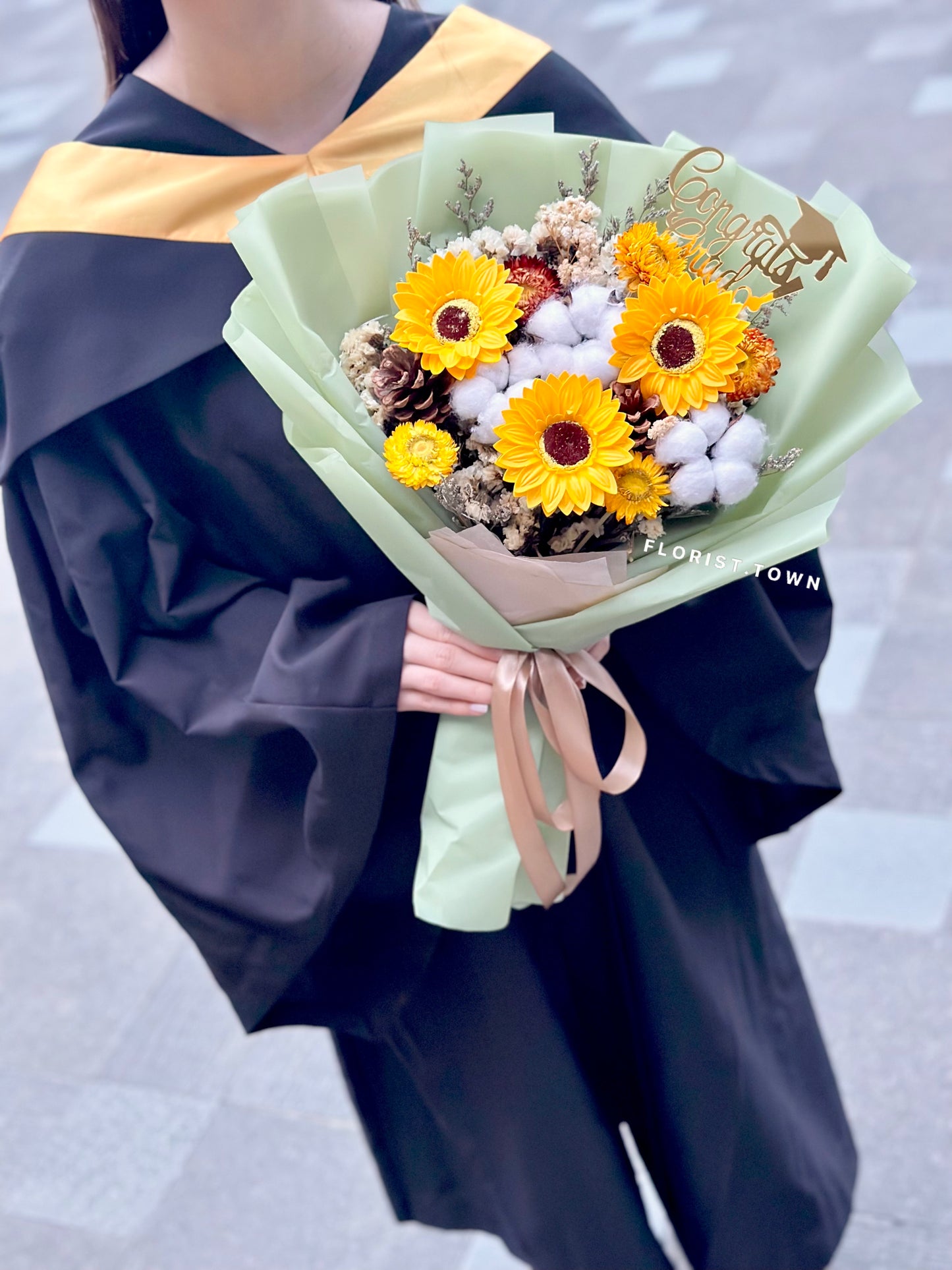 綠色向日葵花束L SIZE