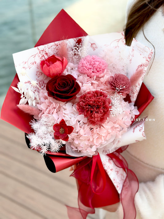 母親節禮盒花束丨韓式高貴保鮮禮盒花束 M Size