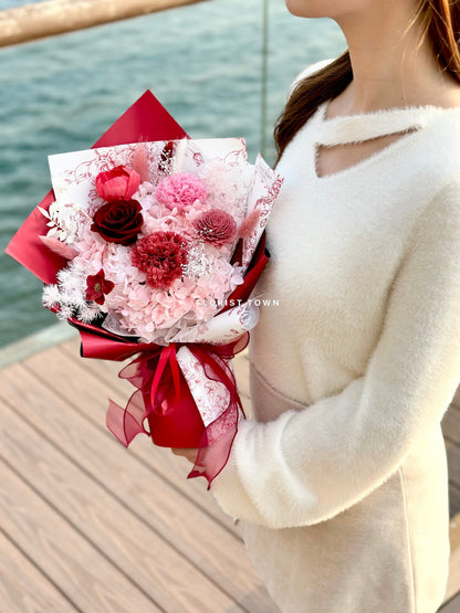 母親節禮盒花束丨韓式高貴保鮮禮盒花束 M Size