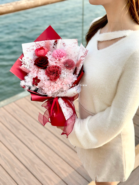 母親節禮盒花束丨韓式高貴保鮮禮盒花束 M Size