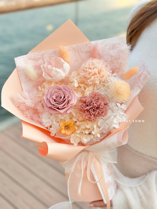 母親節禮盒花束丨韓式優雅保鮮禮盒花束 M Size