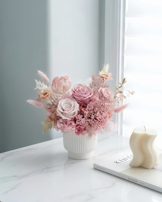 母親節花禮丨韓式優雅保鮮花瓶擺設