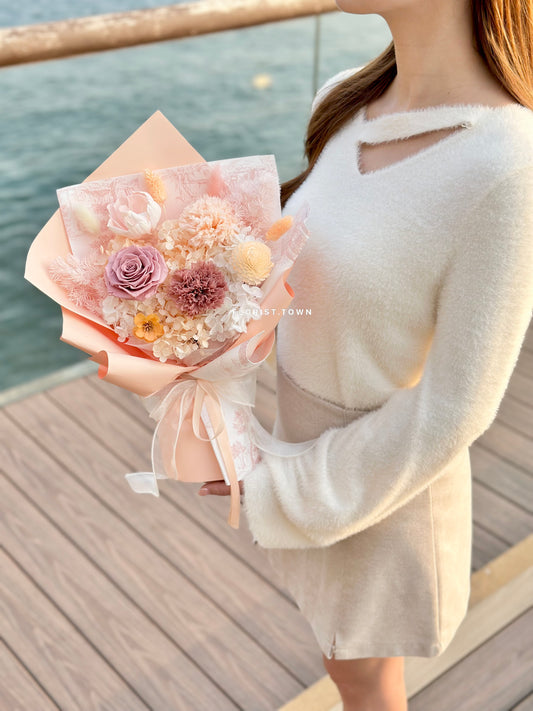 母親節禮盒花束丨韓式優雅保鮮禮盒花束 M Size