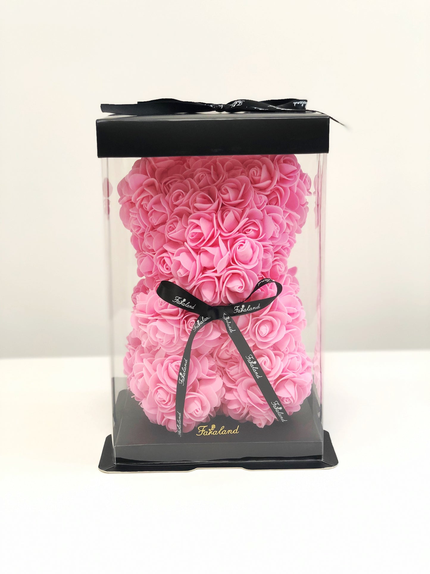 粉色經典玫瑰小熊