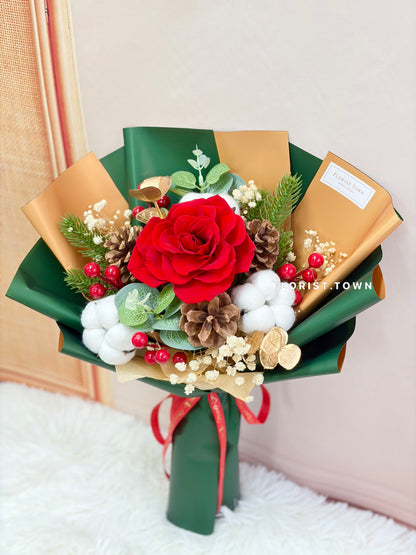 綠金色聖誕花束 M SIZE