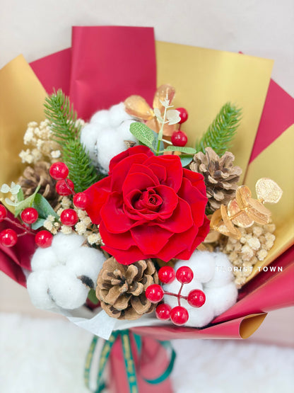 紅金色聖誕花束M SIZE