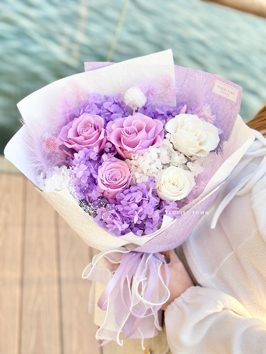 情人節浪漫紫玫瑰花束（L Size）