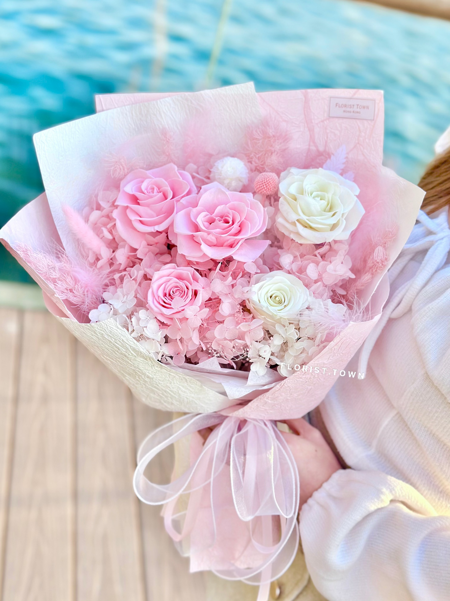 情人節甜蜜粉玫瑰花束（L Size）