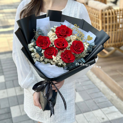 經典紅玫瑰保鮮花束（L SIZE）